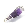 Natural Amethyst Pendants PALLOY-JF02086-03-4