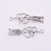 Valentine's Day Tibetan Style Alloy Links Connectors PALLOY-WH0076-46AS-RS-1
