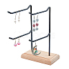 2-Tier 2-Row Wood Jewelry Display Stands EDIS-WH0016-008B-1