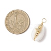 Natural Cowrie Shell Copper Wire Wrapped Pendants PALLOY-JF02932-03-2