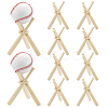 10 Sets Wooden Mini Bat Baseball Stands ODIS-TW0001-06B-1