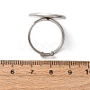 Adjustable 304 Stainless Steel Cuff Ring Components STAS-D372-13P-01-2-3