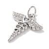 Rack Plating Brass Micro Pave Clear Cubic Zirconia Pendants KK-Z039-13P-2
