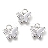 Brass Micro Pave Clear Cubic Zirconia Pendants KK-P188-Q01-P-1