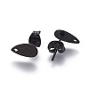 304 Stainless Steel Stud Earring Findings Ion Plating(IP) STAS-O119-11A-B-2