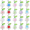 50Pcs Glass Flower Pendants FIND-SC0020-56-1