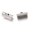 Non-Tarnish 304 Stainless Steel Ribbon Crimp Ends STAS-C018-22P-03-2