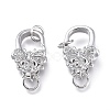 Brass Micro Pave Clear Cubic Zirconia Lobster Claw Clasps ZIRC-Q024-20P-2