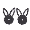 PU Leather Bunny Fabric Beads FIND-T020-058-2