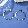 Tarnish Resistant 304 Stainless Steel Hoop Earrings EJEW-F105-09P-1