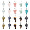 Fashewelry 20Pcs 10 Styles Natural & Synthetic Mixed Gemstone Pendants G-FW0001-36-11