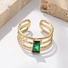 304 Stainless Steel Cuff Rings for Women RJEW-D302-03G-04-5