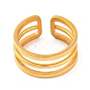 Ion Plating(IP) 304 Stainless Steel Hollow Multi-layer Open Cuff Finger Rings for Women RJEW-S414-19B-G-2