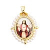 Rack Plating Brass Enamel Pendants X-KK-C056-07G-07-1