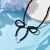 Bowknot 304 Stainless Steel Necklaces NJEW-JN04670-5