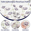 Embroidered Flowers Polyester Tulle Lace Fabric DIY-WH0449-31A-4
