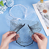 2Pcs 2 Colors Bridal Rhinestones Pearl Mesh Veil Cloth Hair Bands OHAR-BC0001-03-3