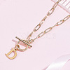 304 Stainless Steel Letter Pendant Necklaces NJEW-LP0001-52D-G-3