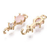 Brass Micro Pave Cubic Zirconia Links Connectors KK-R111-007-A07-2