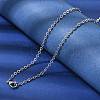 12Pcs 2.4MM 304 Stainless Steel Textured Cable Chain Necklaces for Men Women NJEW-H093-18P-02-3