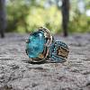 Oval Alloy with Glass Finger Rings FS-WG0E890-04-2