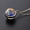 Luminous Round Alloy with Glass Planet Pendant Necklaces FS-WG4A1FF-05-1