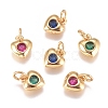 Brass Micro Pave Cubic Zirconia Charms ZIRC-G168-58G-1