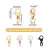 80Pcs 4 Color Ion Plating(IP) 304 Stainless Steel Lobster Claw Clasps STAS-DC0006-22-4