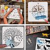 4Pcs 4 Styles PET Hollow Out Drawing Painting Stencils Sets DIY-WH0383-0022-4