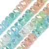 Electroplate Transparent Glass Beads Strands EGLA-K015-17-1