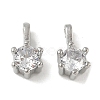Brass Pave Clear Cubic Zirconia Charms CU-CBA9FFD-11P-06-1