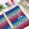Leopard Print Rainbow Pattern Polycotton Fabric DIY-WH0028-18B-4