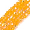 AB Color Plated Transparent Glass Beads Strands GLAA-G127-01L-1