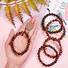 Unisex Natural Wood Beaded Stretch Bracelets BJEW-SZ0001-004-6