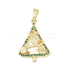 Christmas Brass Micro Pave Cubic Zirconia Pendants LS-KK-H518-03C-G-1