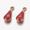 Antique Golden Plated Brass Enamel teardrop X-KK-Q571-01G-2