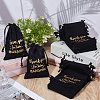 30Pcs Jute Cloth Drawstring Bags with Gold Stamping Thank You for Being ABAG-GO0001-05-3