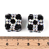 Polymer Clay Rhinestone Beads with Square Acrylic CLAY-T022-03B-3