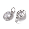 Brass Micro Pave Clear Cubic Zirconia Charms KK-K360-17P-2
