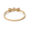 Rack Plating Brass Micro Pave Cubic Zirconia Leopard Bangles with Plastic Bead BJEW-E071-26G-3