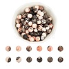 Natural Pink Zebra Jasper Beads Strands G-AR0001-91-1