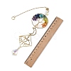 Natural Green Aventurine & Lapis Lazuli & Amethyst & Olive Jade & Topaz Jade & South Red Agate & Glass Tree of Life Suncatcher HJEW-TA00486-3