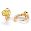 Brass Micro Pave Clear Cubic Zirconia Huggie Hoop Earrings EJEW-P187-D-4