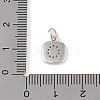 Rack Plating Brass Micro Pave CLear Cubic Zirconia Charms KK-E110-14P-O-3