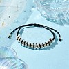 Adjustable Faceted Glass Nylon Cord Braided Bead Bracelets for Women Men BJEW-JB10369-2
