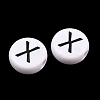 Opaque White Acrylic European Beads AC-CBA3BDD-01X-2