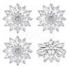 4Pcs 1-Hole Brass Pave Clear Cubic Zirconia Buttons BUTT-MA0001-15A-P-1