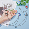 6Pcs 6 Colors Rhinestone Crown Hanging Chain Brooches JEWB-HY0001-30-3