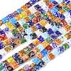 Square Handmade Millefiori Glass Beads Strands LK-R004-14-1
