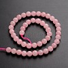 Round Natural Rose Quartz Gemstone Bead Strands G-J333-02-8mm-2